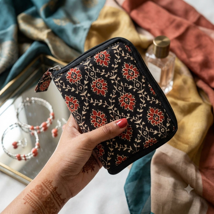 Smart Wallet Small Single Pc- Jaipur Botanical print