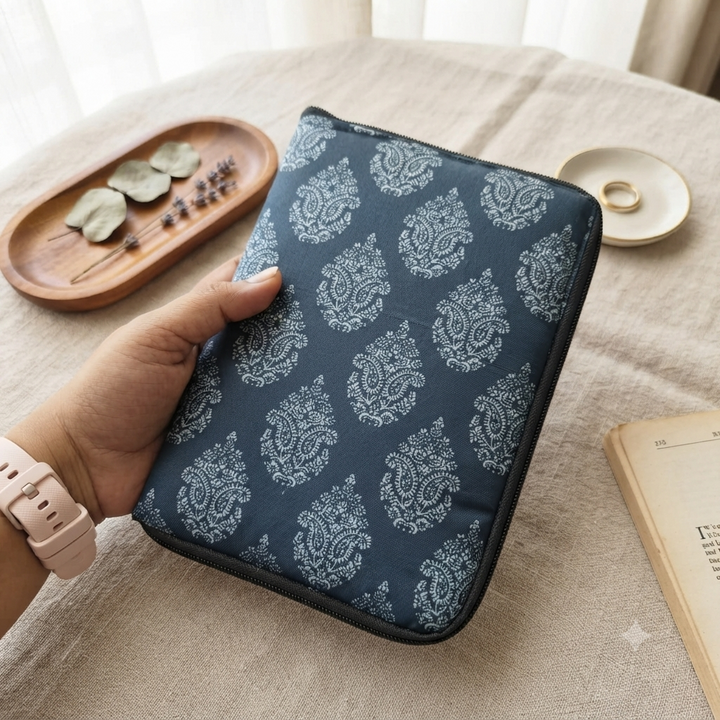 Girls Kit Pouch - Grey Moghul Motifs