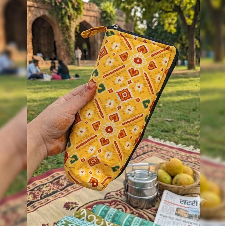 Travel Meal Kit - yellow patola print