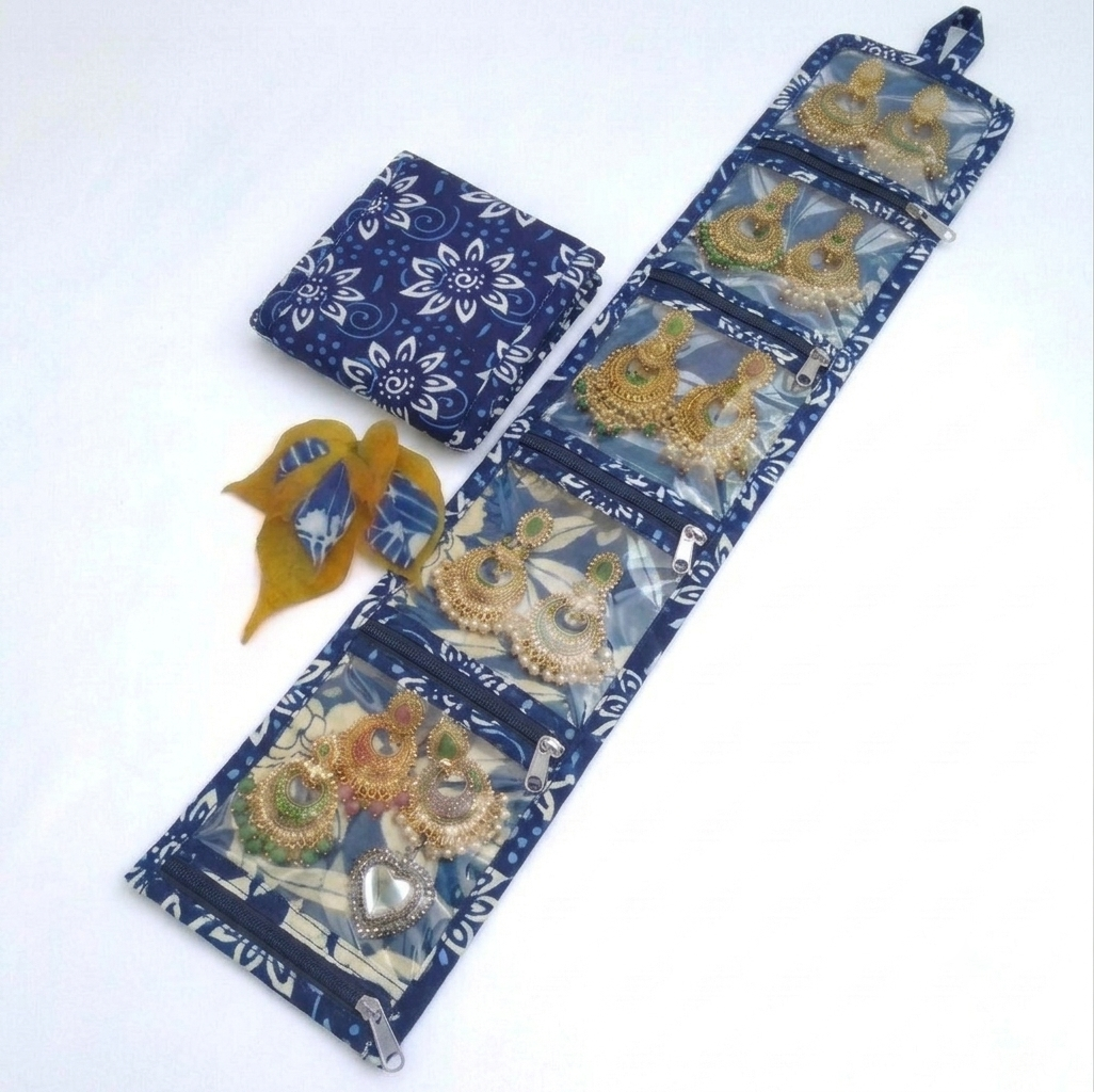 Jewel Pouch - Indigo Floral Heritage