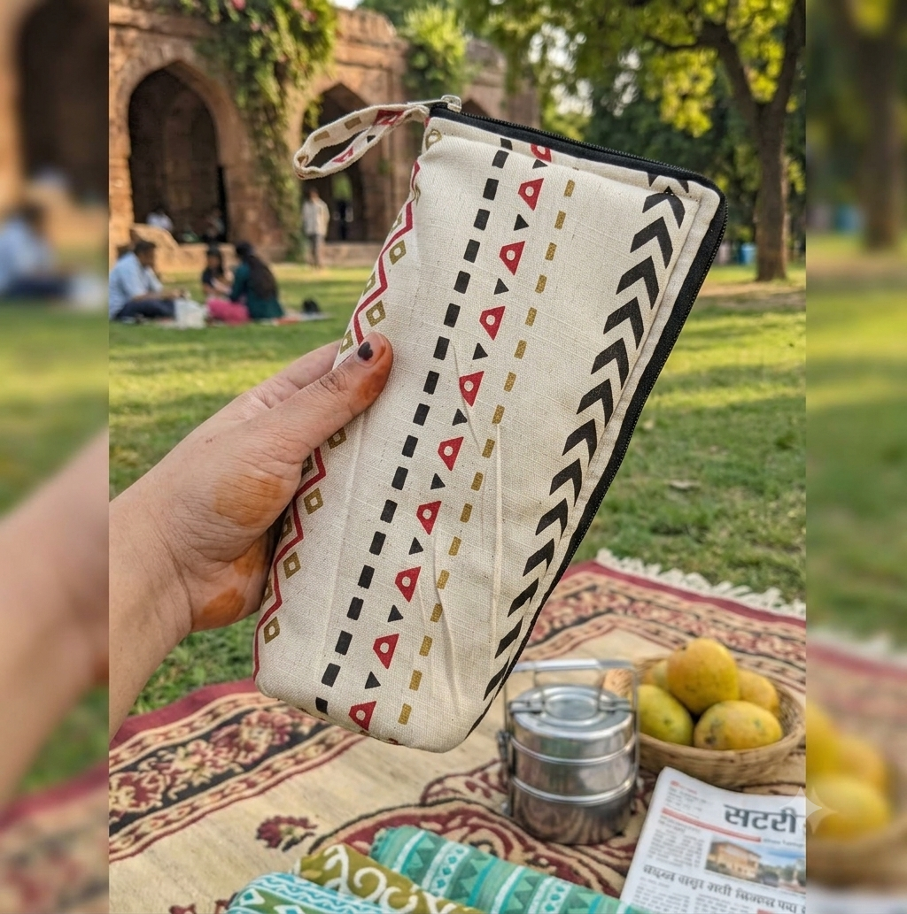 Travel Meal Kit - white geometric motif
