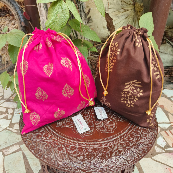 Gold Printed potlis