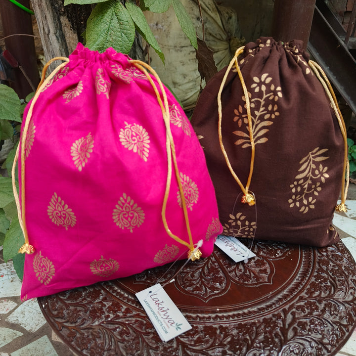 Gold Printed potlis