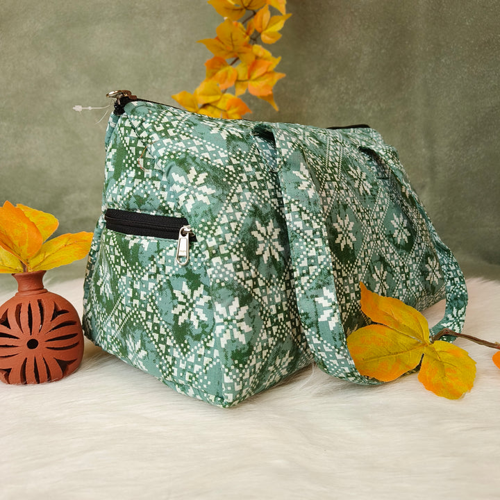 Barrel Handbags Marron white stripe print