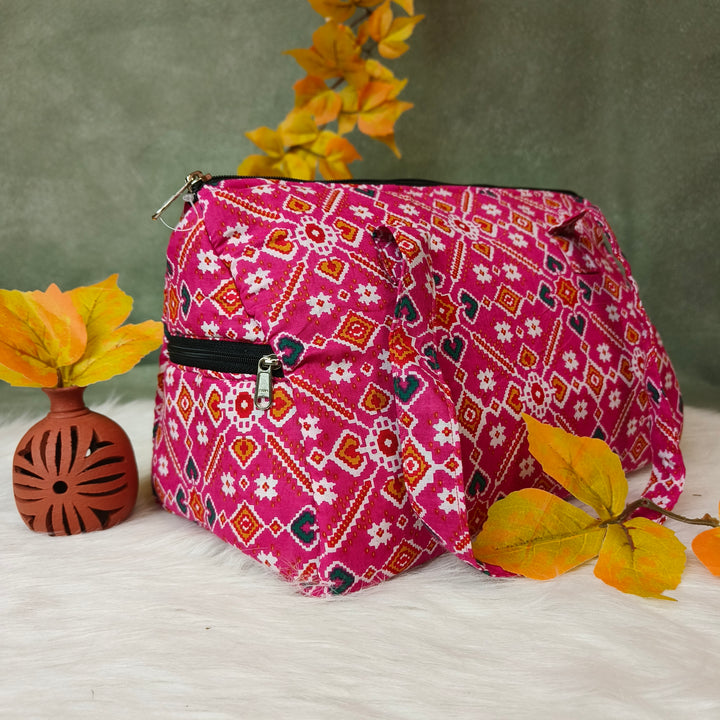 Barrel Handbags Pink pixel print