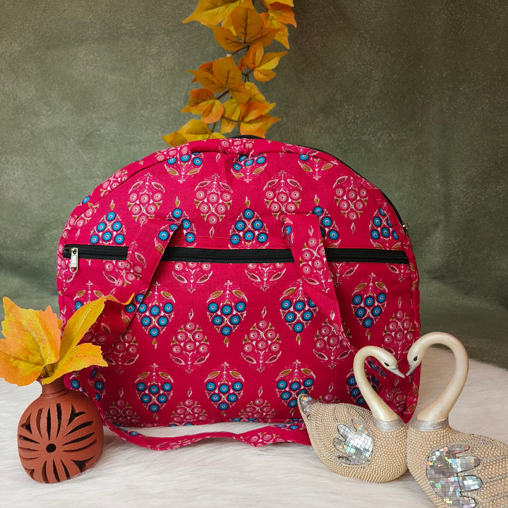 Everyday Tote pink with blue dot print