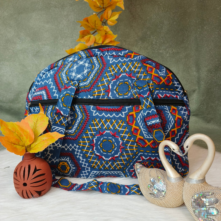 Everyday Tote blue with geometric print