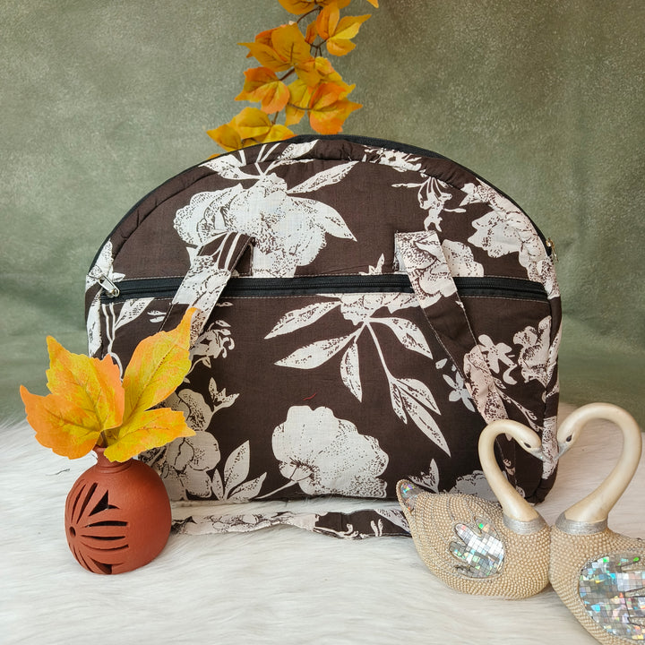 Everyday Tote brown with white flower print