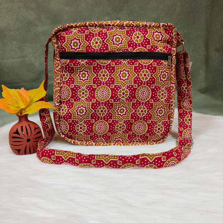 Xtra Sling bag Maroon with dot print