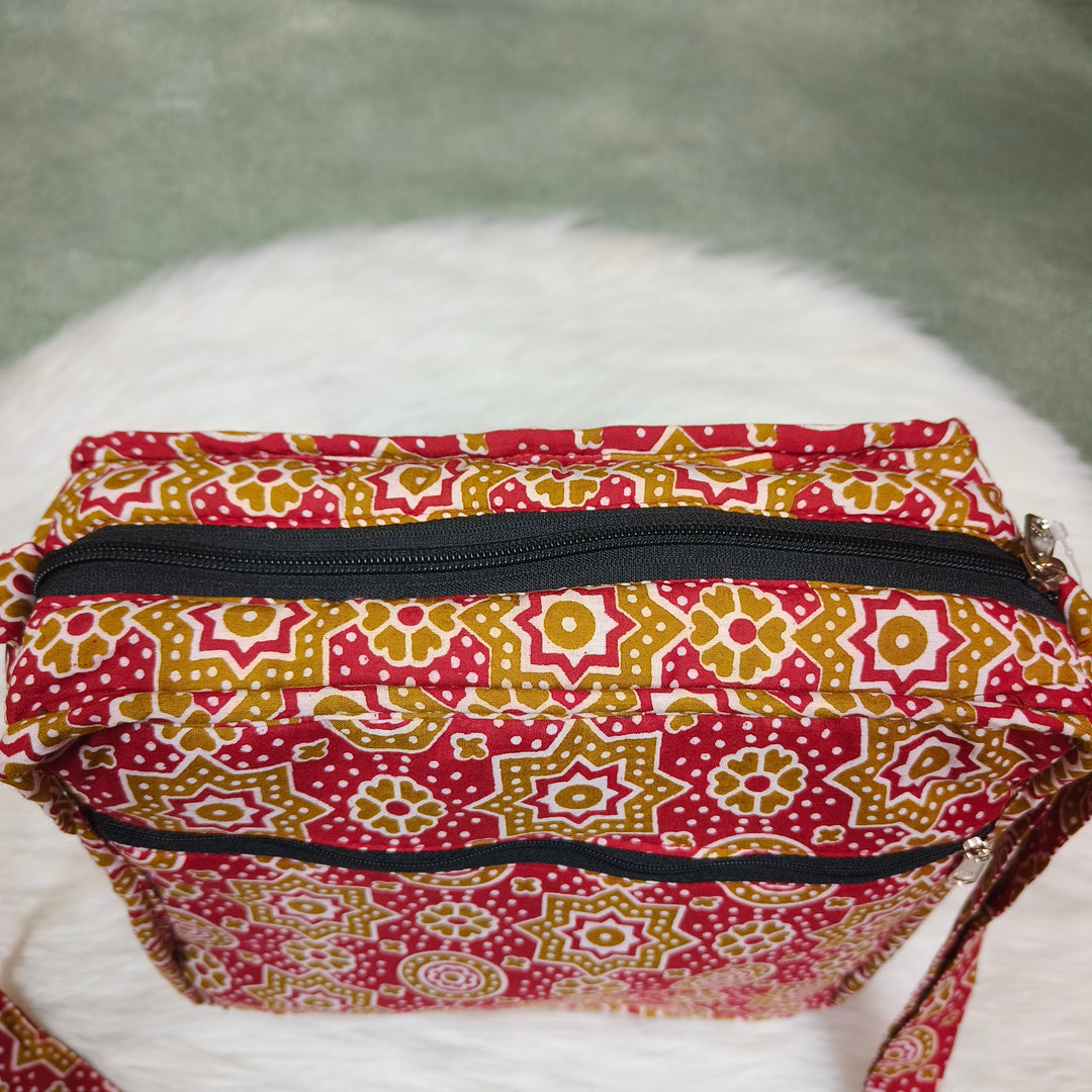 Xtra Sling bag Maroon with dot print