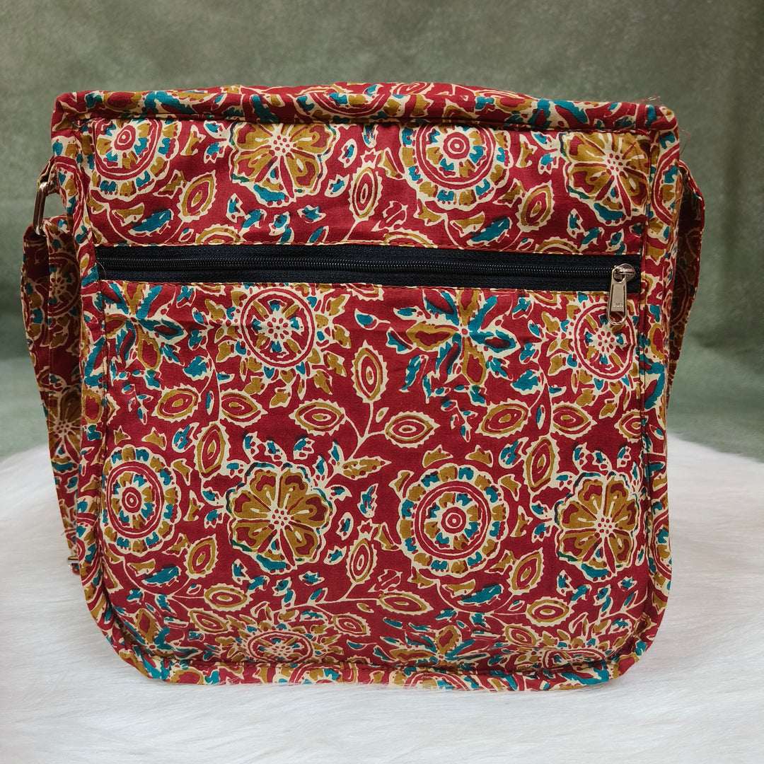 Xtra Sling bag blue with red flower print