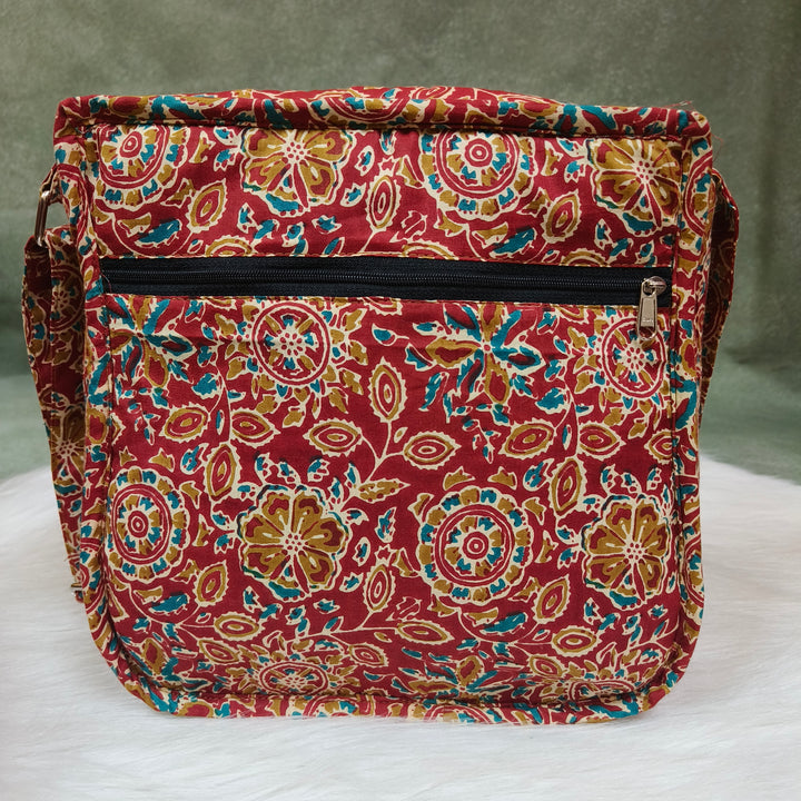 Xtra Sling bag blue with red flower print