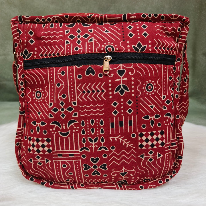 Xtra Sling bag maroon with strip print