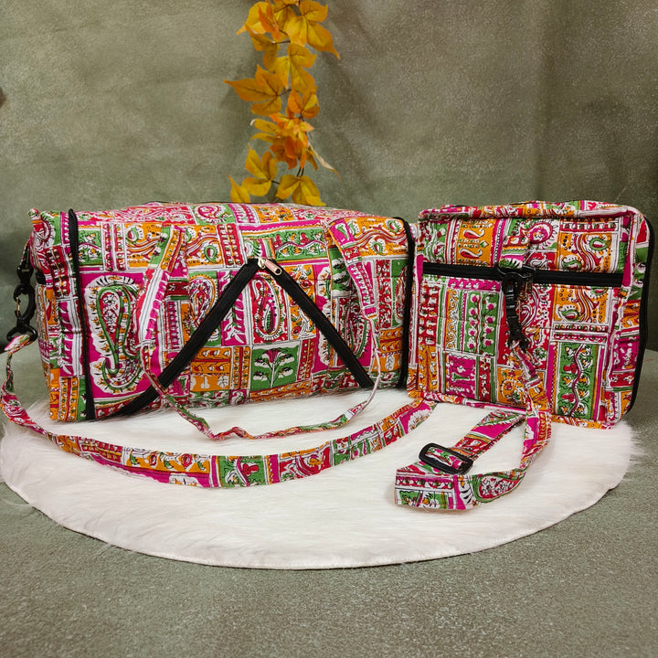 Expandable Travel Bag mixed color with mango print