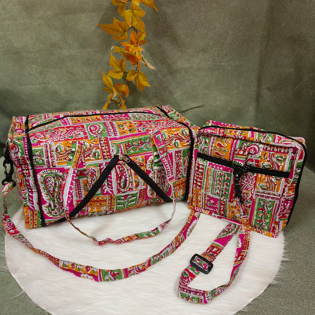 Expandable Travel Bag mixed color with mango print