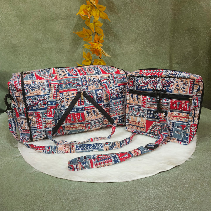 Expandable Travel Bag red with mango print