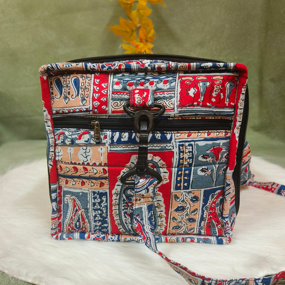 Expandable Travel Bag red with mango print