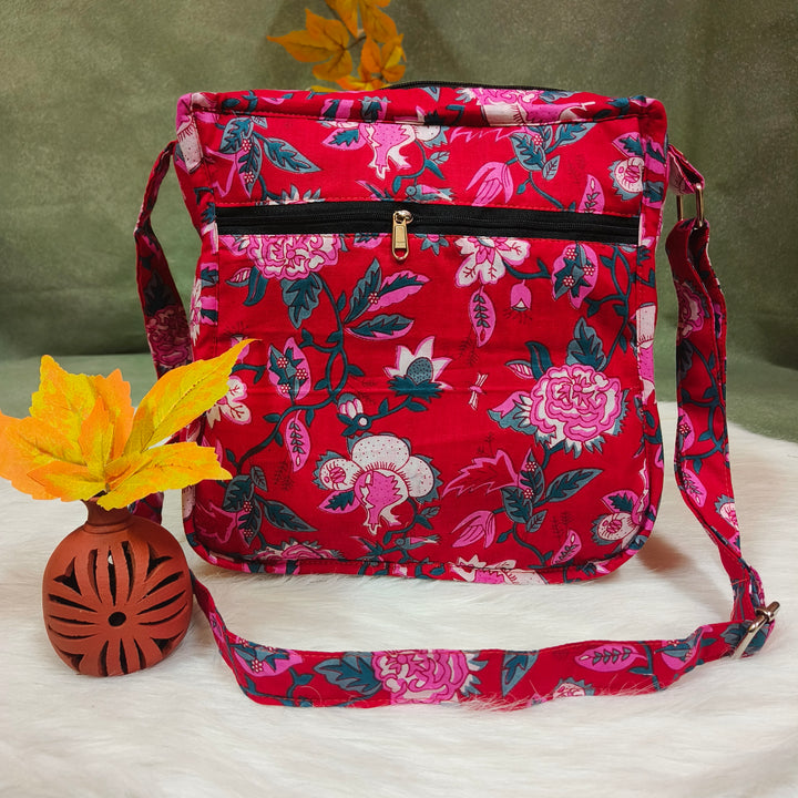 Xtra Sling bag red with flower print