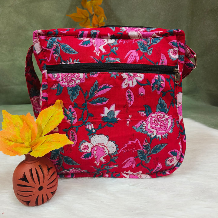 Xtra Sling bag red with flower print