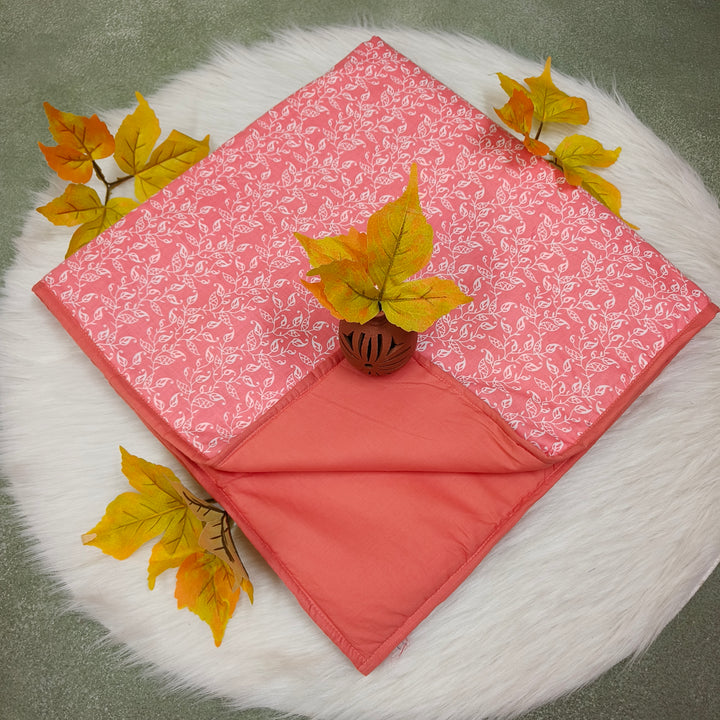 Baby Comforters Peach with white flower print