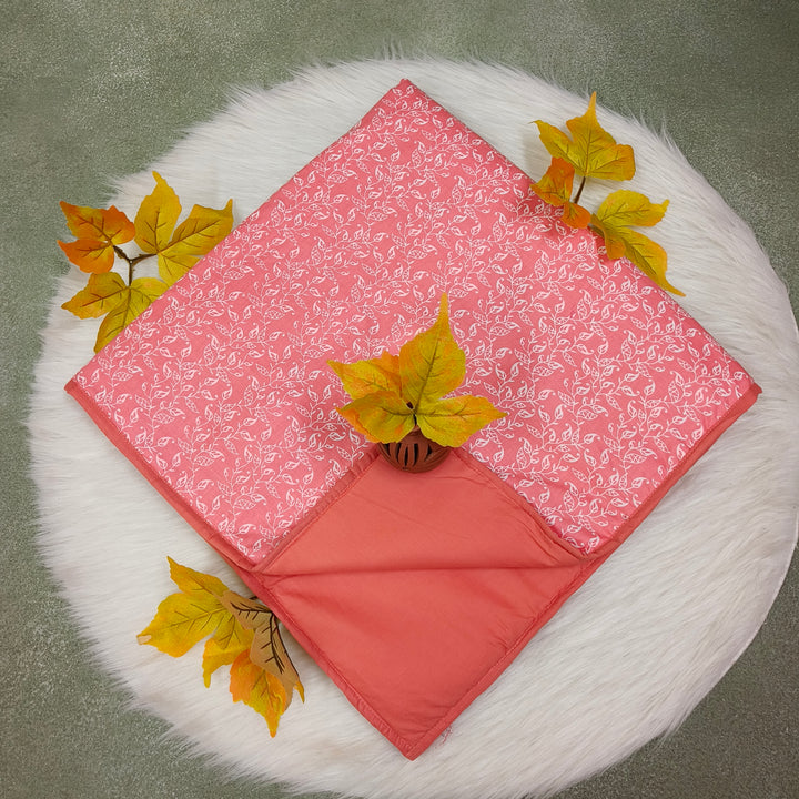 Baby Comforters Peach with white flower print