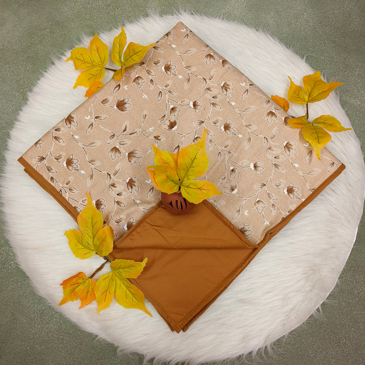 Baby Comforters peach with brown flower print