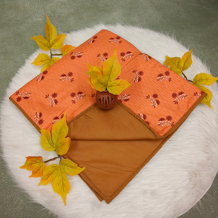 Baby Comforters peach with brown floral print
