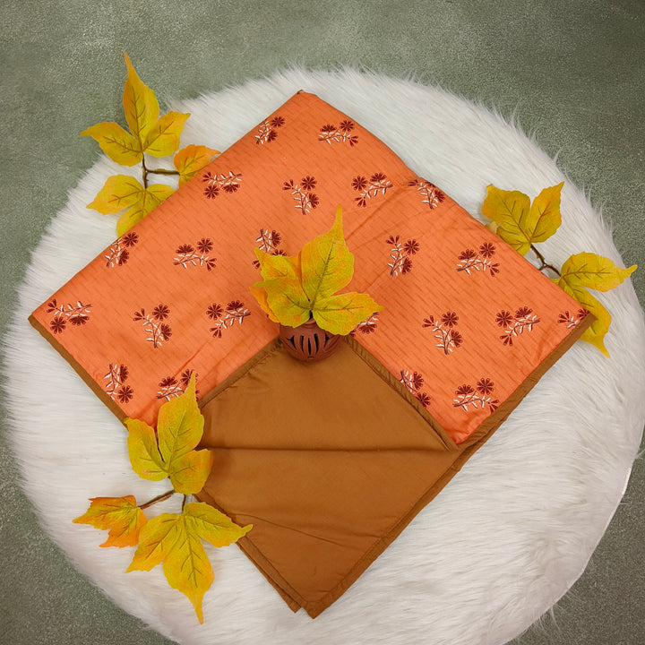 Baby Comforters peach with brown floral print