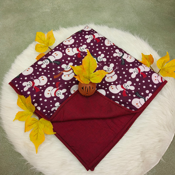 Baby Comforters dark violet with snow mam print