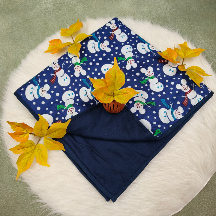 Baby Comforters dark blue with snow man print