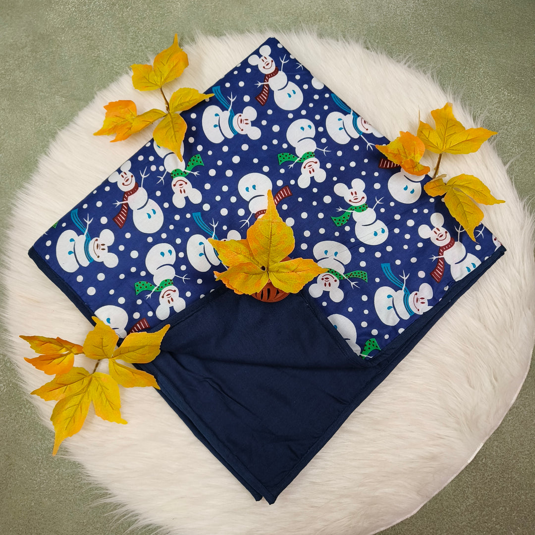 Baby Comforters dark blue with snow man print