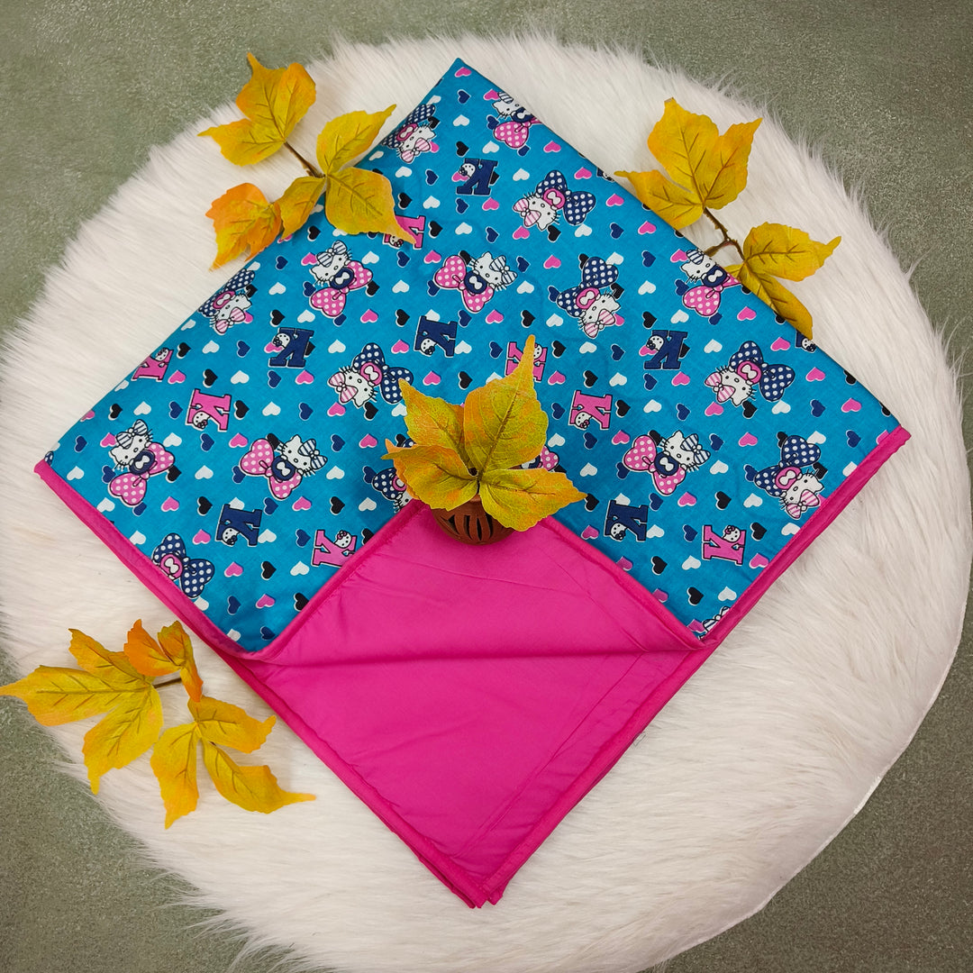Baby Comforters  Blue with pink heart print