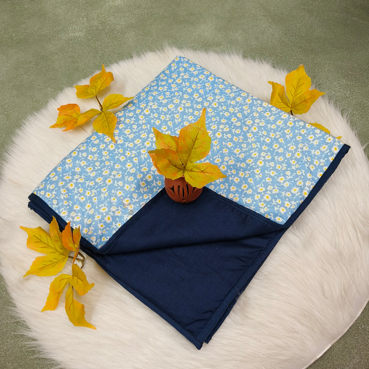 Baby Comforters Blue with yellow Floral Design