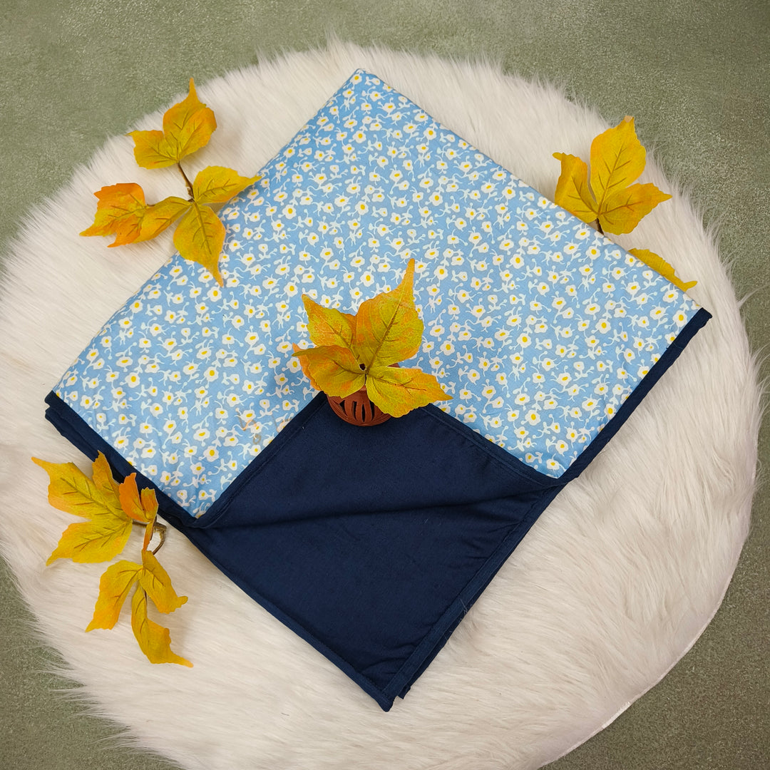 Baby Comforters Blue with yellow Floral Design
