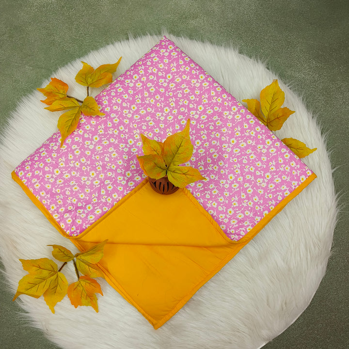 Baby Comforters  pink with yellow flower print