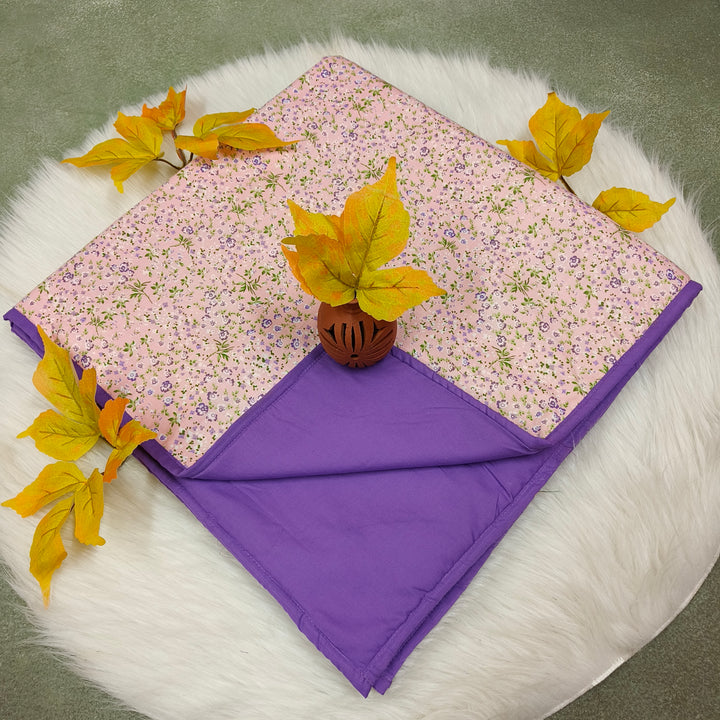 Baby Comforters  peach with violet flower print