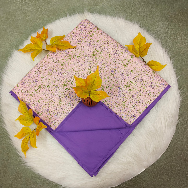 Baby Comforters  peach with violet flower print