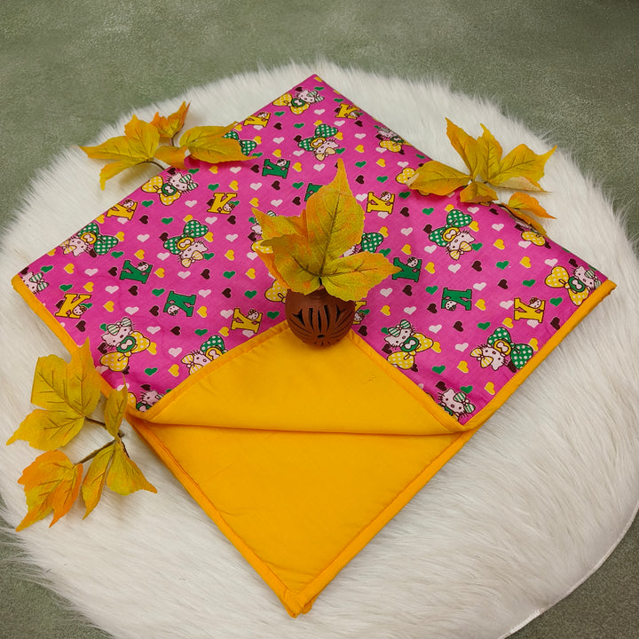 Baby Comforters pink with yellow heart print