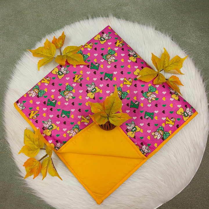 Baby Comforters pink with yellow heart print