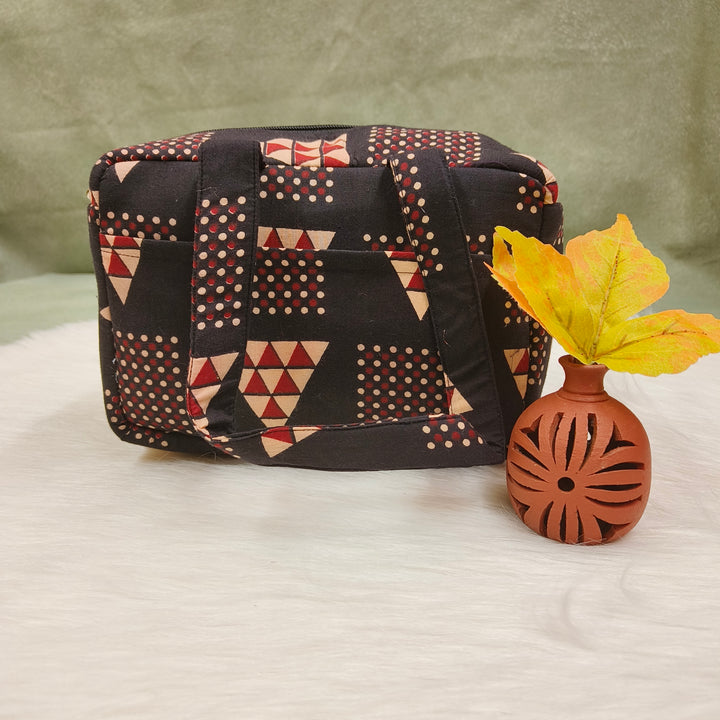Water Proof Mini Lunch Bag Black With Triangle design