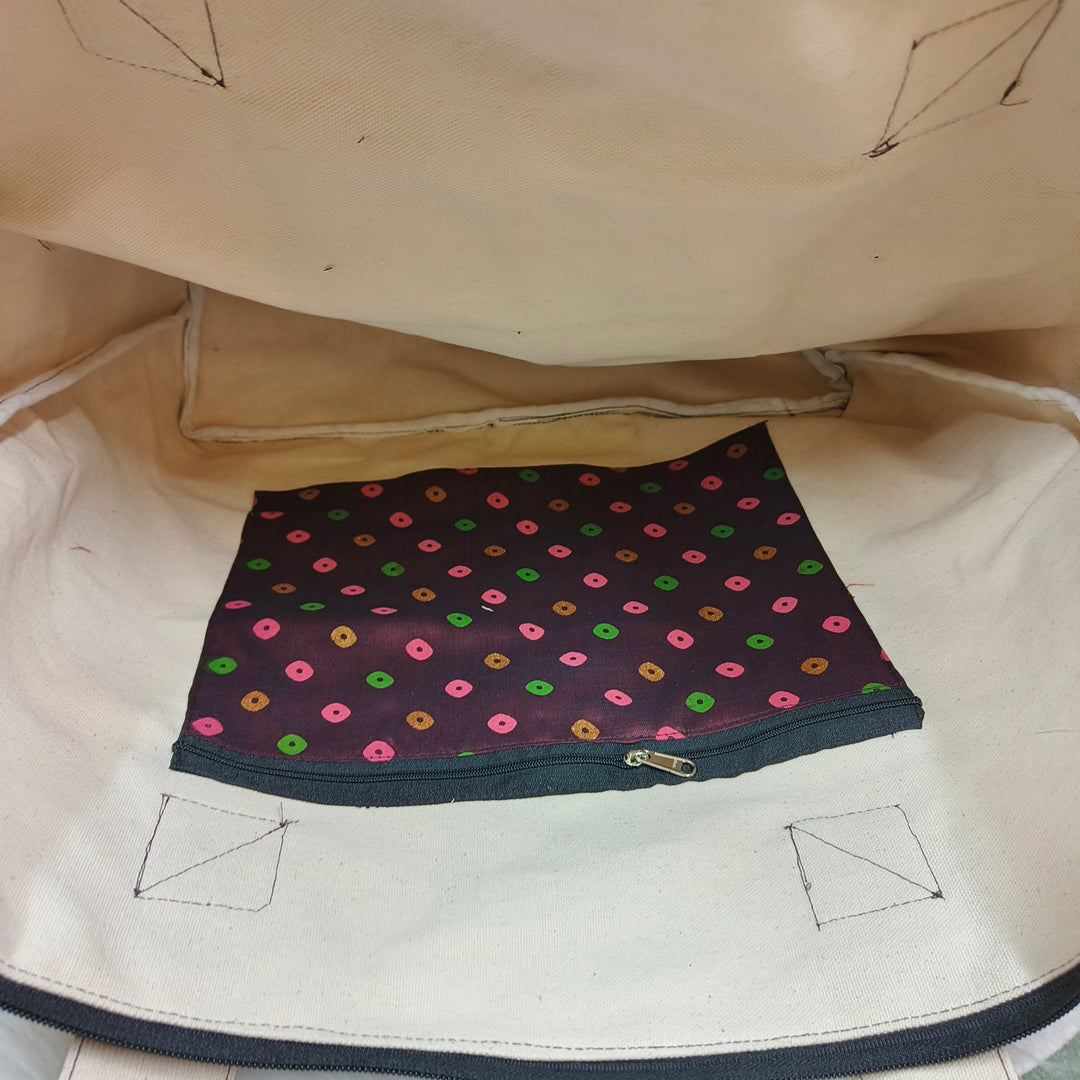 Shopper Tote Bag brown with dot print