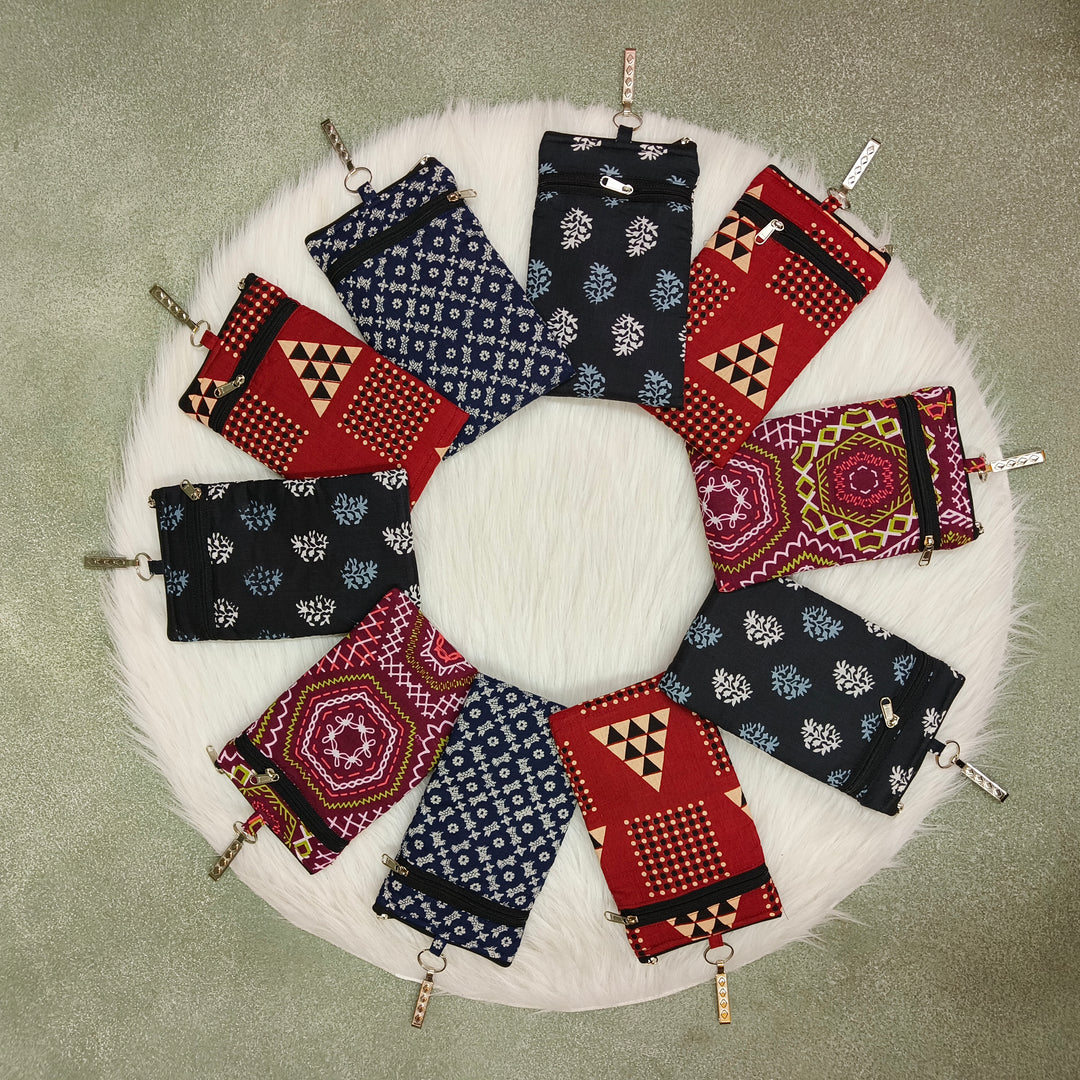 Saree clip Cotton Mobile pouch- Bundle
