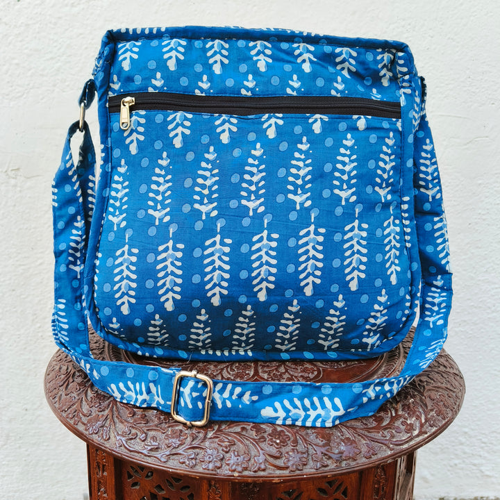 Xtra Sling bag blue with tree print