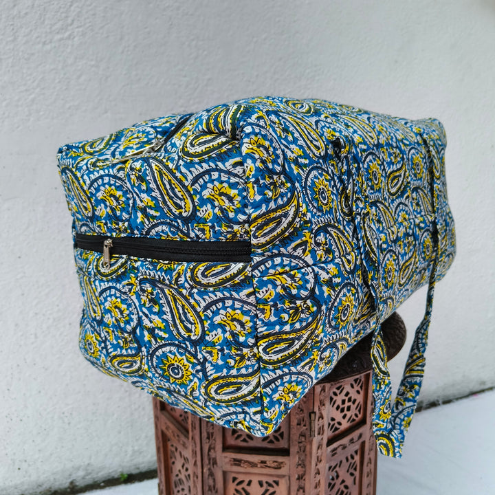 Rectangle Travel Bag blue with mango print