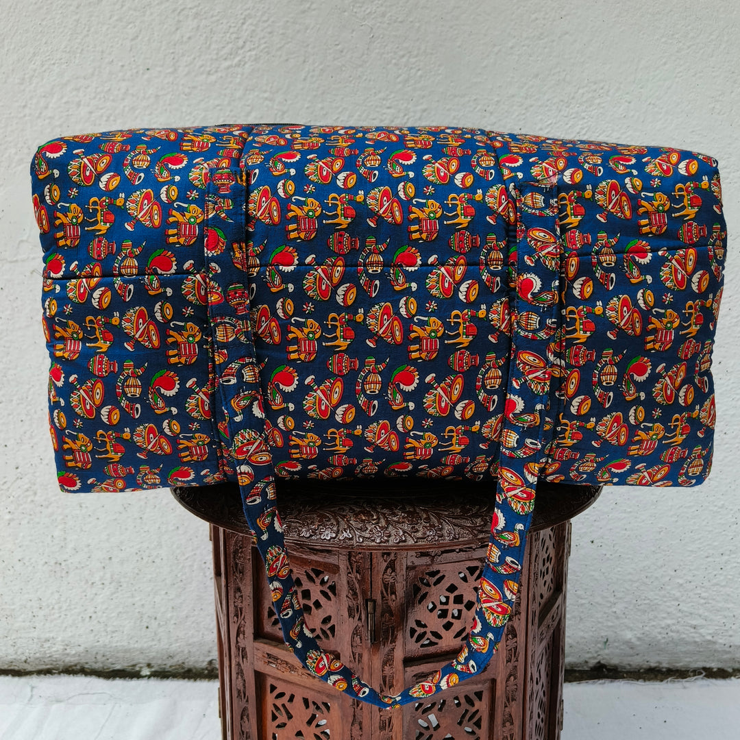 Rectangle Travel Bag Blue music print