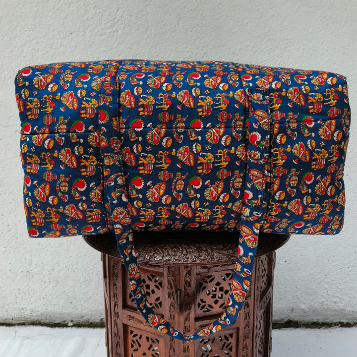 Rectangle Travel Bag Blue music print