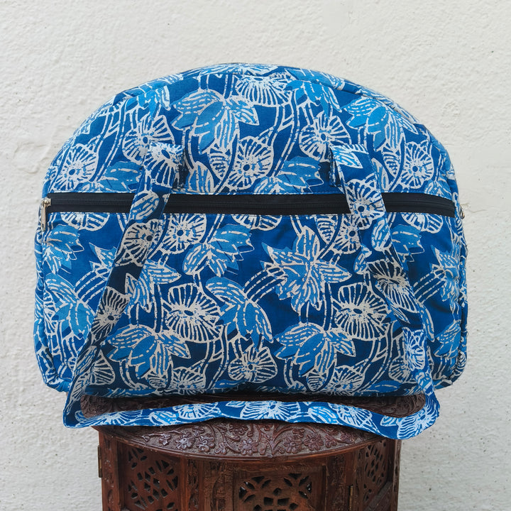 Everyday Tote blue with flower print