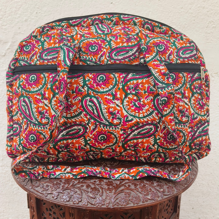 Everyday Tote orange with mango print