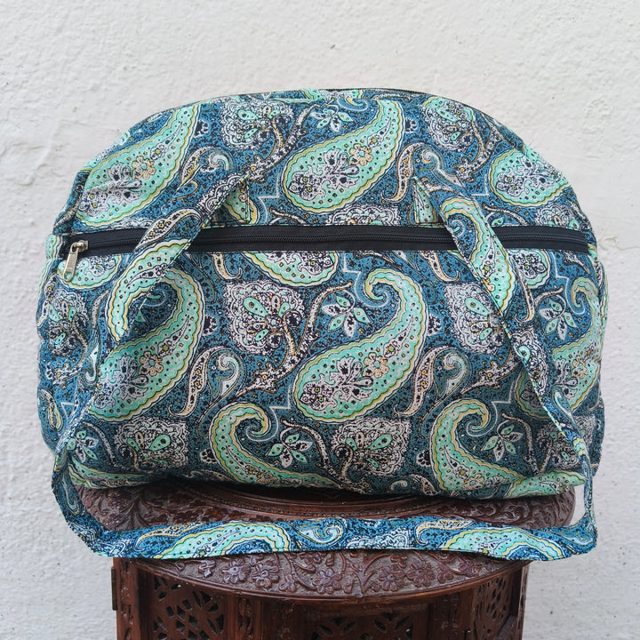 Everyday Tote green with mango print