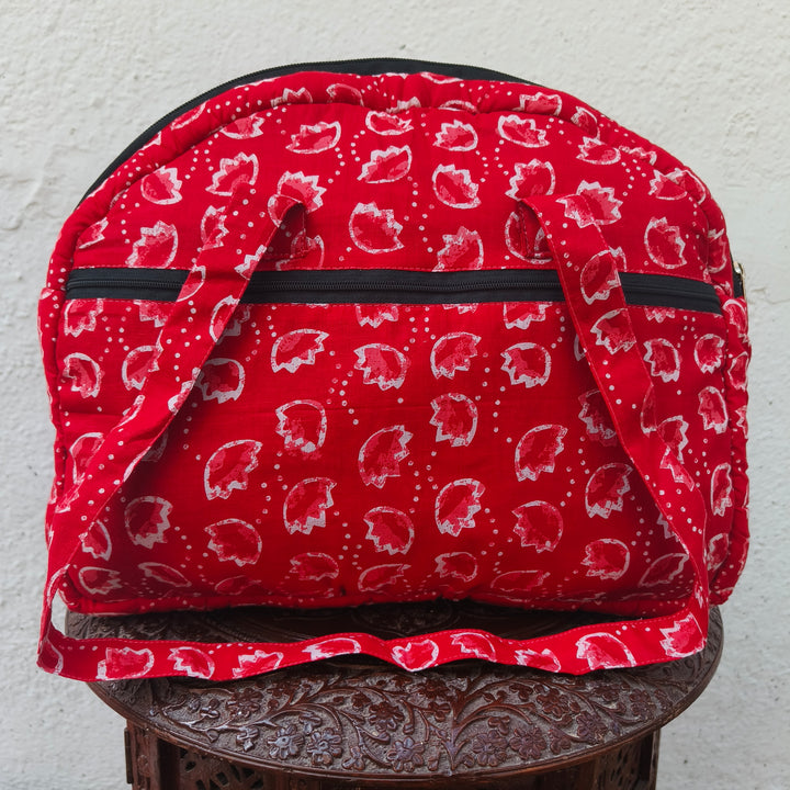 Everyday Tote red with bud print